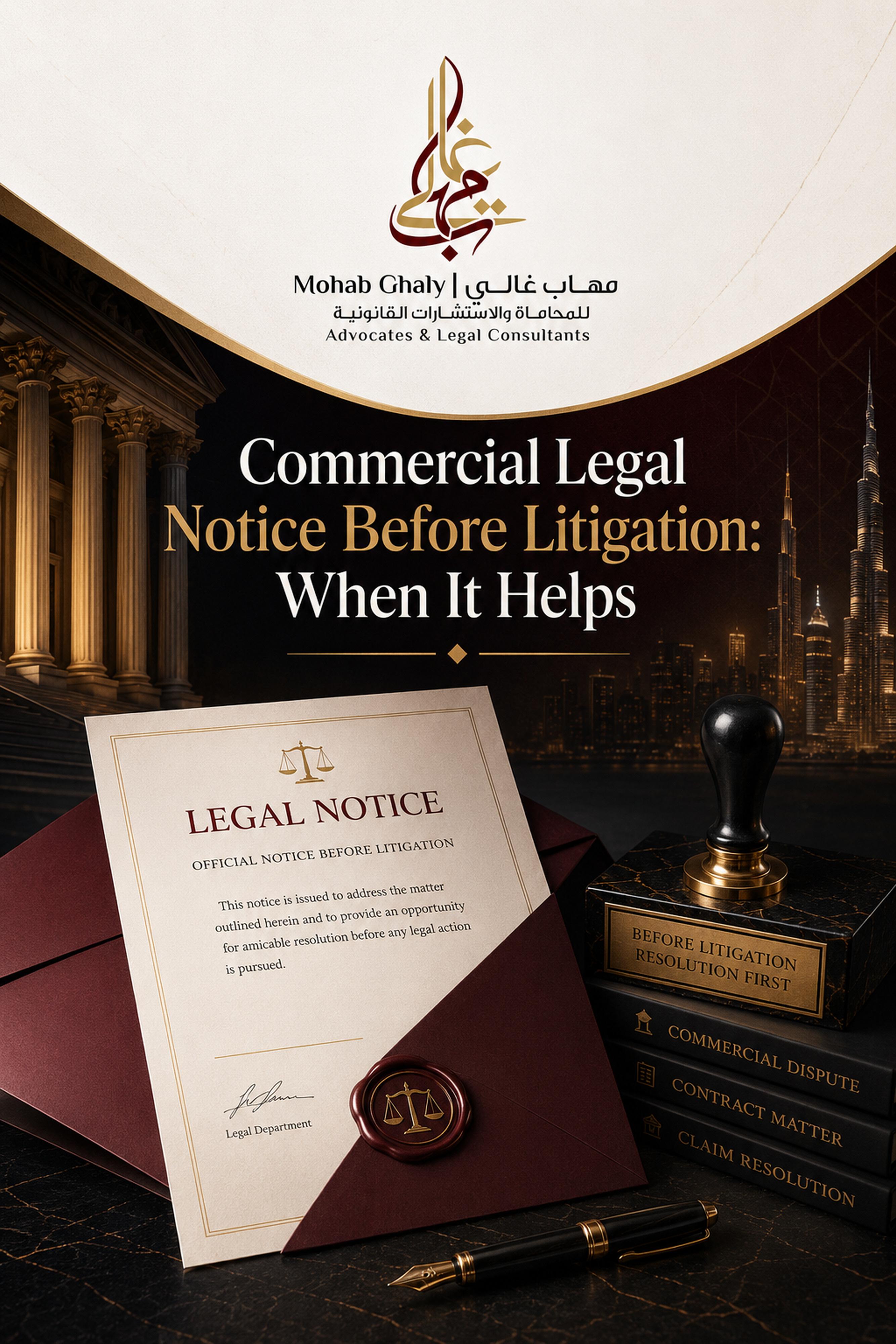 काहिरा में कंपनी और अनुबंध वकील: commercial legal notice Egypt के लिए व्यावहारिक कानूनी गाइड