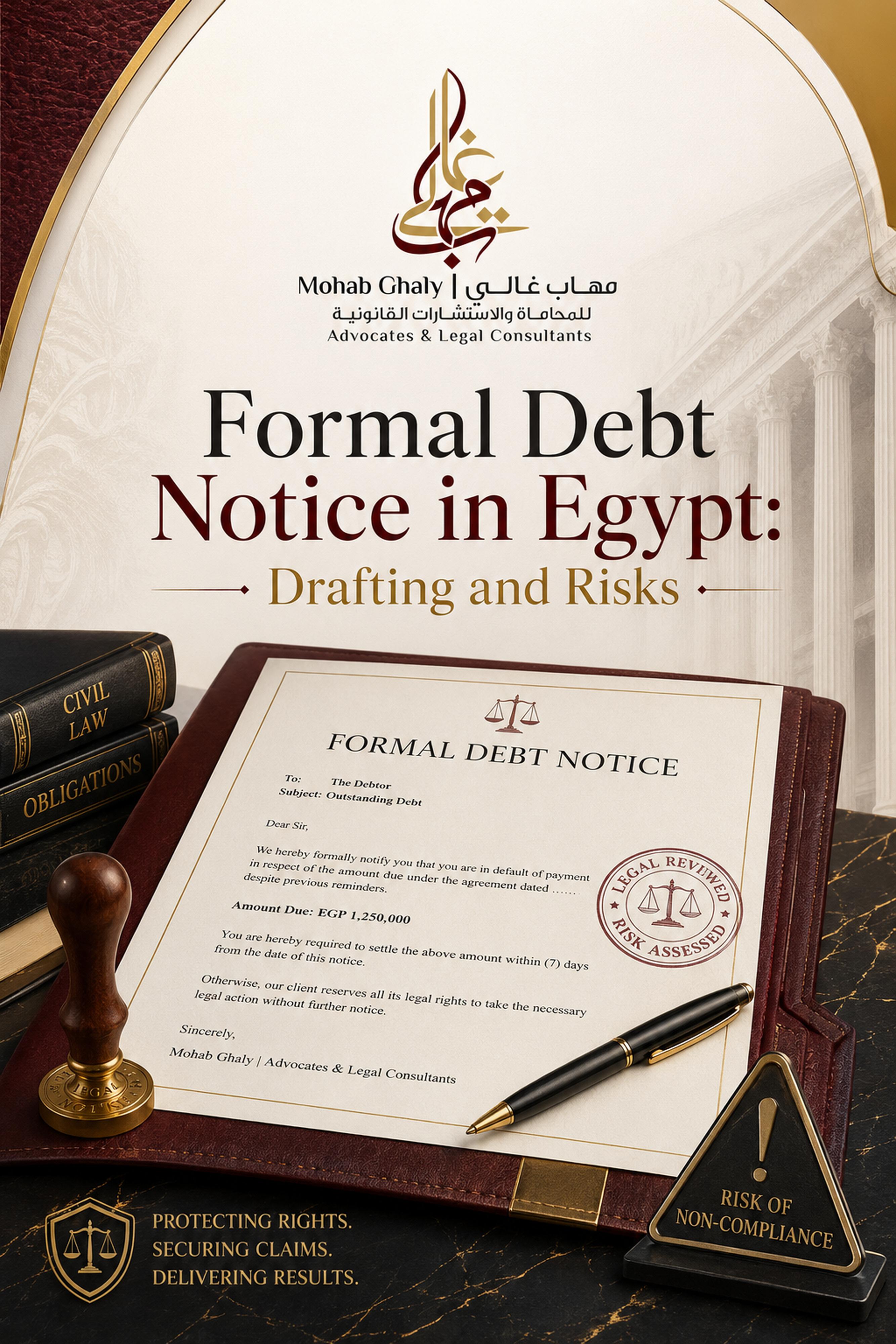 埃及债务追收与执行律师：formal debt notice Egypt 实务指南
