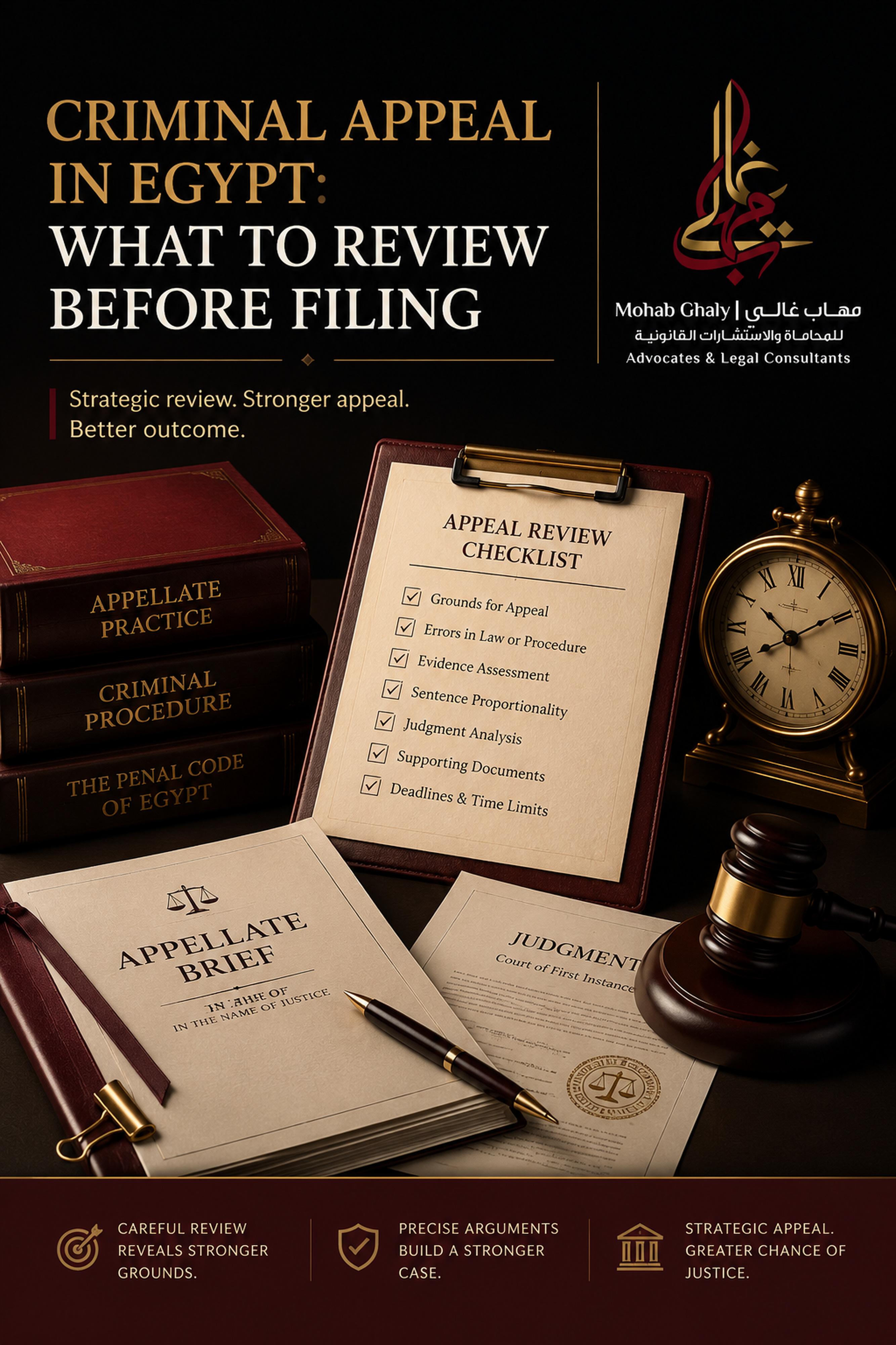 Criminal appeal in Egypt: what to review before filing