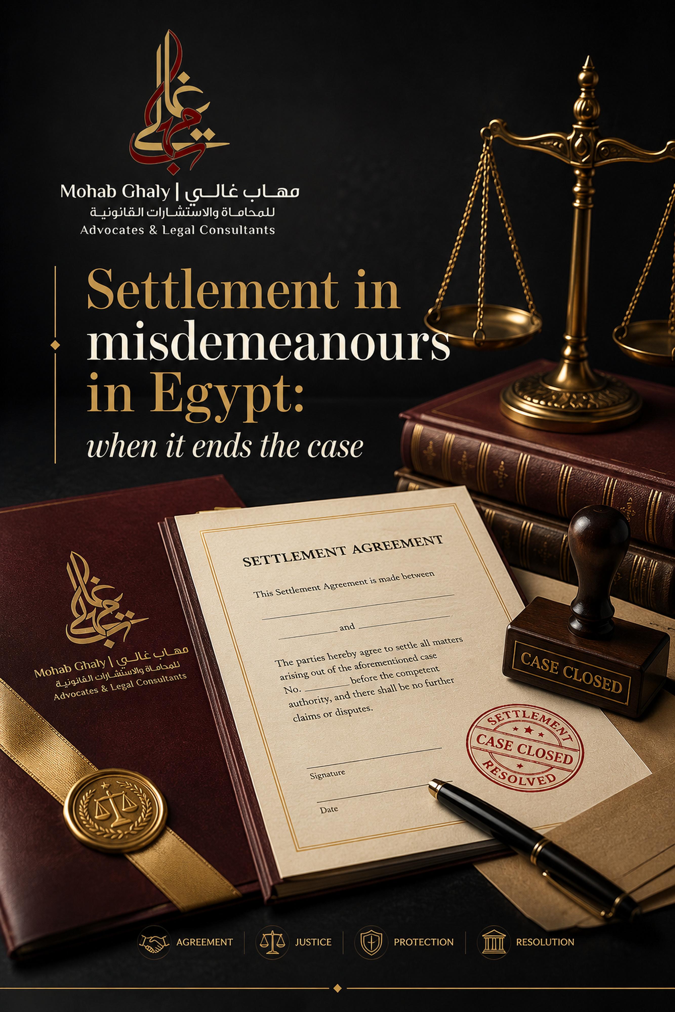 Settlement in misdemeanours in Egypt: when it ends the case